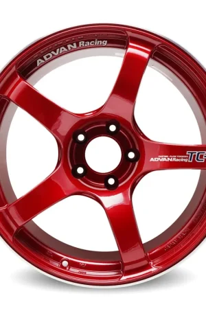 Advan TC4 18x9.5 +12 5x114.3 Racing Candy Red and Ring Wheel Exclusive
