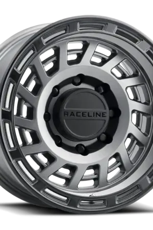 Price Cut Raceline 957GB Halo 17x8.5in / 6x135 BP / 0mm Offset / 87.1mm Bore - Gunmetal & Black Lip Wheel