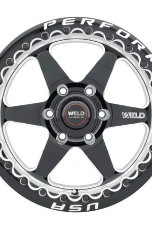 Original Weld S904 15x12 Ventura Beadlock 5x114.3 ET28 BS7.6 Gloss BLK MIL DIA 78.1