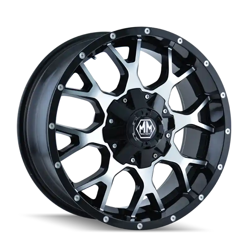 Big Sale Mayhem 8015 Warrior 20x9 / 6x135 BP / 18mm Offset / 106mm Hub Black/Machined Face Wheel