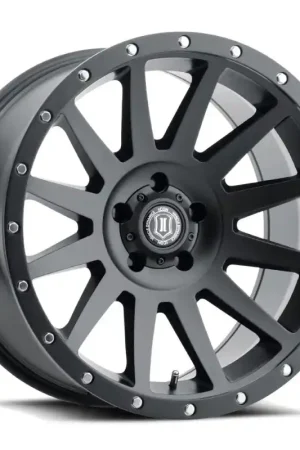 Get Yours ICON Compression 20x10 5x5 -12mm Offset 5in BS 71.5mm Bore Satin Black Wheel