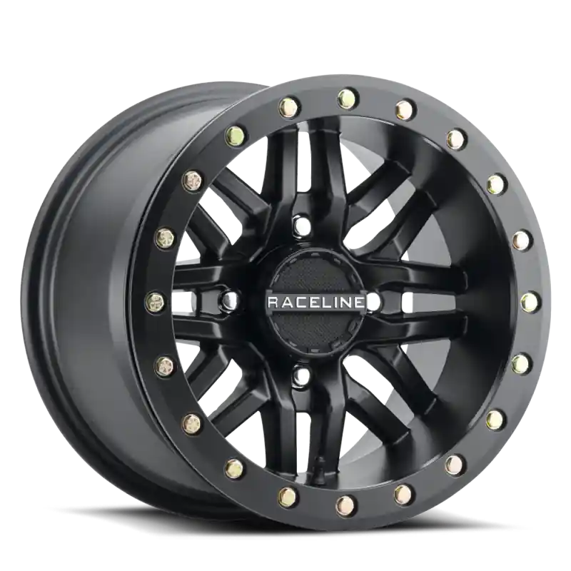 Raceline A91B Ryno 15x10in / 4x156 BP / 0mm Offset / 132.5mm Bore - Satin Black Beadlock Wheel Buy Online