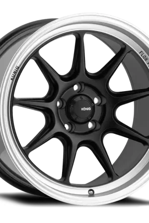 Clearance Konig Countergram 19x8.5 5x114.3 ET43 Matte Black / Matte Machined Lip