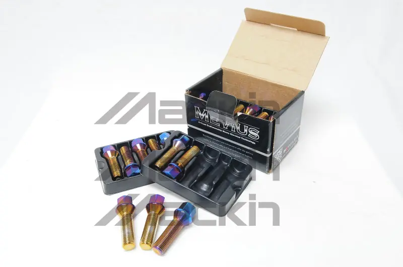 Best Seller Wheel Mate Mevius Lug Bolt Set of 20 - Chrome Neon 14x1.50 50mm Ball 14mm RAD