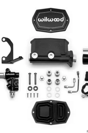 New Arrival Wilwood Compact Tandem M/C - 1.12in Bore - w/Bracket and Valve - Black
