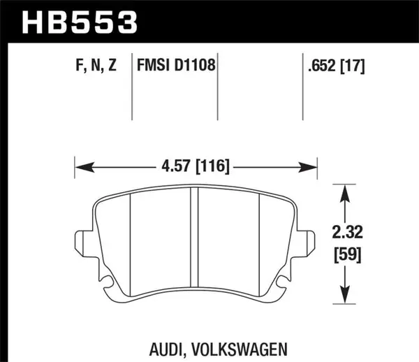 Instant Buy Hawk 06-07 Audi A6 Quattro / 03-04 RS6 / 04-08 S4 HPS Street Rear Brake Pads