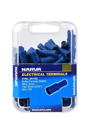 Certified Narva 5.0mm Female Bullet Terminal Blue (100 Pack) - 56152