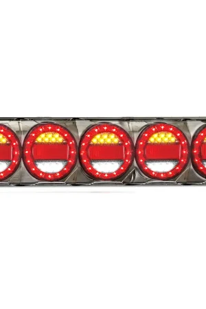 Fan Favorite LED Autolamps MAXILAMPC5XRW Maxilamp Bank of 5 Round Rear Combination LED Lamps in Rectangle Housing with Reflector - Stop\\/Tail\\/Indicator\\/Reverse