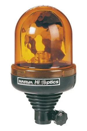 Certified Narva 85402A Hi Optics ‘Euro Flex' Rotating Beacon (Amber) Pipe Mount 12\\/24 Volt