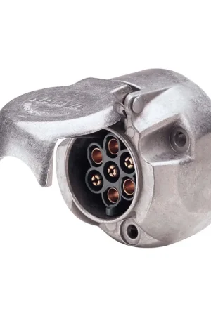 Discount Narva 7 Pin Large Round Metal Trailer Socket - 82062BL