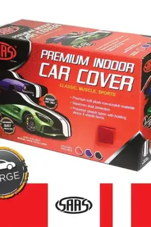 SAAS Car Cover Indoor Classic Large 5.0m Red With White Stripes - SC1032 Super Sale