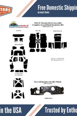 Top Rated Insulation Sound Deadener Kit for 1964-66 Ford Thunderbird Convertible Complete