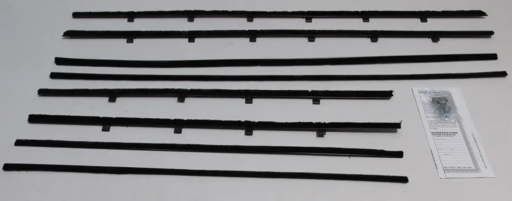 Window Sweeps Weatherstrip for 1959-1960 Chevy Bel Air 2-DR Black Front Rear Best Seller