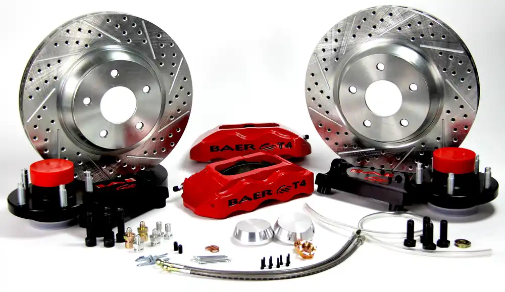 Baer Brakes 4261295GB-11 Baer Brakes 13" Track4 Front Brake Kit, Grabber Blue, Slot, ARP Studs Holiday Sale