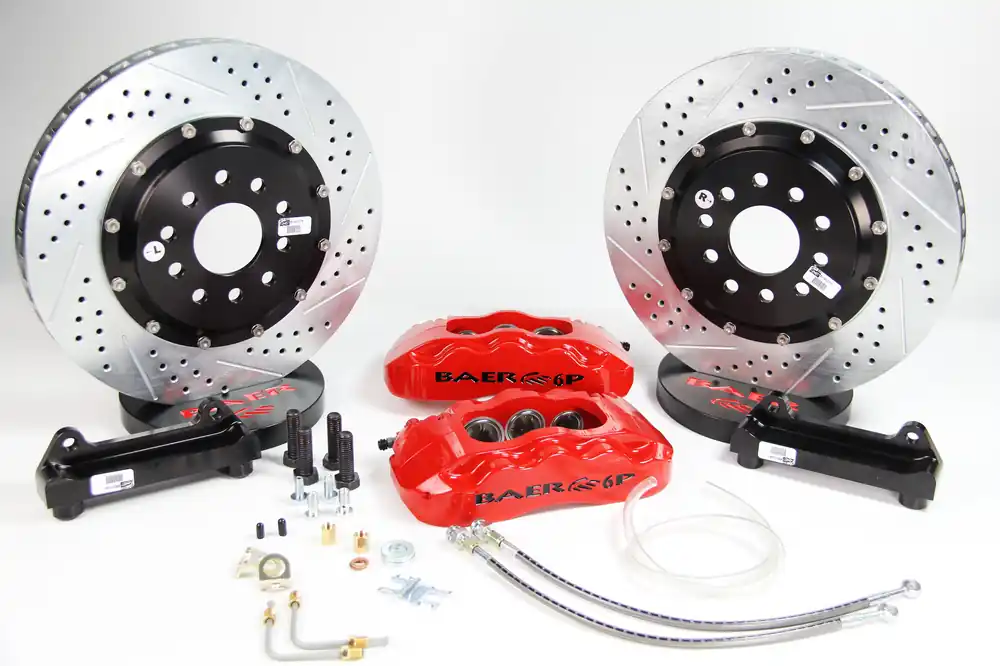 Buy Direct Baer Brakes 4302223FR-1 Baer Brakes 14" Pro+ Rear Brake Kit, Fire Red, Slot