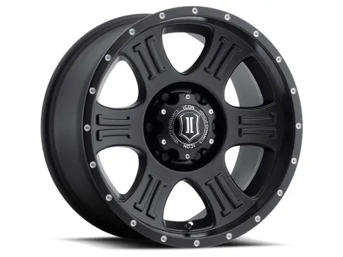 ICON Shield 17x8.5 6x5.5 0mm Offset 4.75in BS 106.1mm Bore Satin Black Wheel - 1017858347SB Top Rated