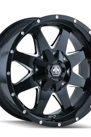 Mayhem 8040 Tank 18x9 / 6x135 BP / 18mm Offset / 106mm Hub Black w/ Milled Spokes Wheel In Demand