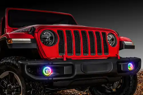 Free Shipping Oracle Jeep Wrangler JL/Gladiator JT LED Surface Mount Fog Light Halo Kit - ColorSHIFT