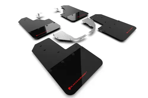 Top Rated Rally Armor 2021-2023 Ford Bronco (Steel Bmpr - NO Rptr/Sprt - NO RR/RB) Blk Mud Flap w/Red Logo