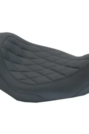 Mustang 06-17 Harley Dyna Wide Tripper Solo Seat Diamond Stitch- Black Modern