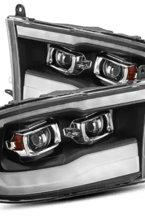 Latest AlphaRex 09-18 Dodge Ram 1500HD LUXX LED Proj Headlights Plnk Style Blk w/Activ Light/Seq Signal/DRL