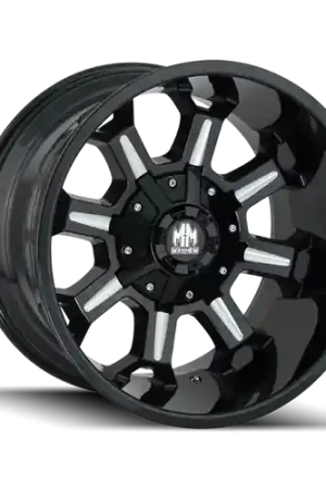 Mayhem 8105 Combat 18x9 / 5x150 BP / -12mm Offset / 110mm Hub Black w/ Milled Spokes Wheel One Day Deal