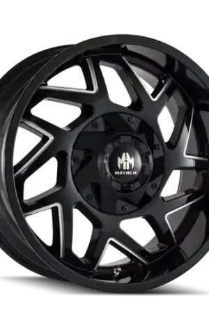 New Arrival Mayhem 8106 Hatchet 20x9 / 5x139.7 BP / 18mm Offset / 110mm Hub Black w/ Milled Spokes Wheel