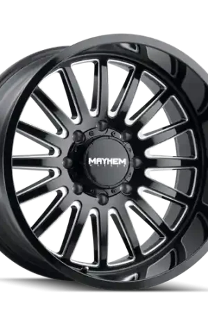 Mayhem 8114 Utopia 20x9 / 5x139.7 BP / 18mm Offset / 87.1mm Hub Black w/ Milled Spokes Wheel New Release