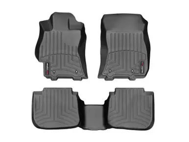 WeatherTech Front & Rear FloorLiner For 2015-19 Subaru Legacy (*Does Not Fit Manual Transmission*) - Black - 44708-1-2 - IAG Performance One Day Deal