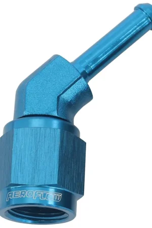 Affordable Aeroflow 45° Hose Barb 3/16" to -4AN - Black