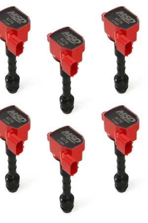 MSD Ignition Coil - Blaster Series - Fits Nissan/Infiniti 3.5L - Red - 6-Pack Fits Nissan 2003-2006 350Z - Infiniti 2003-2008 G35/FX35/M35 - 3.5L Engine Exclusive