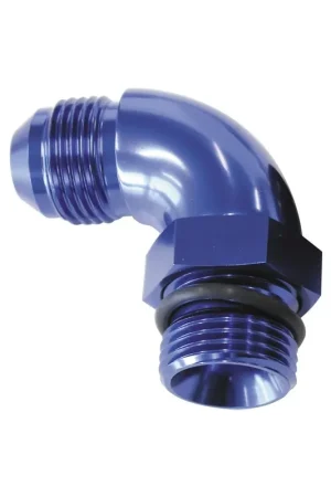 Must Have Aeroflow 90 Deg -12ORB To -12AN Full Flow Adapter W/Jam Nut - Black