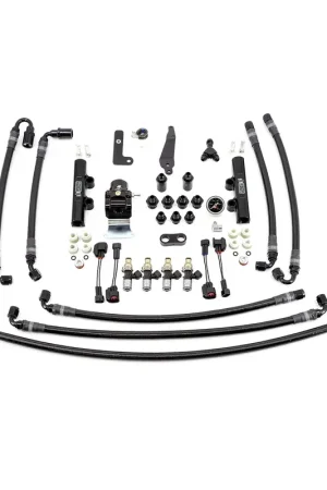Free Returns IAG Performance PTFE Flex Fuel System Kit with Injectors, Lines, FPR, Fuel Rails 2600cc - Black (STI 08-21 )