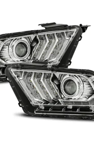 Buy Online AlphaRex 10-12 Ford Mustang PRO-Series Projector Headlights Plank Style Chrome w/Top/Bottom DRL | Graveyard Performance