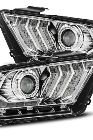 Buy Online AlphaRex 10-12 Ford Mustang LUXX LED Proj Headlights Plank Style Chrome w/Activ Light/Seq Signal | Graveyard Performance