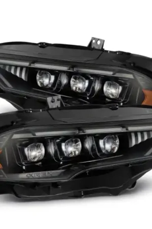 AlphaRex 18-20 Ford Mustang NOVA LED Proj Headlights Alpha-Black w/Activ Light/Seq Signal/Switch DRL | Graveyard Performance Worldwide Shipping