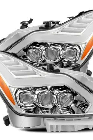Professional Grade AlphaRex 08-13 Infiniti G37 NOVA LED Proj Headlights Chrome w/ Activ Light/Seq Signal/DRL | Graveyard Performance
