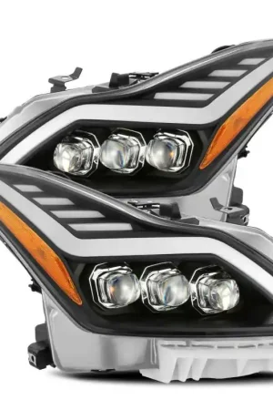 AlphaRex 08-13 Infiniti G37 NOVA LED Proj Headlights Alpha Black w/Activ Light/Seq Signal/Switch DRL | Graveyard Performance Limited Edition