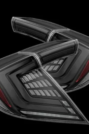 Top Pick AlphaRex 16-21 Honda Civic Hatchback/ Type-R FK8 Nova-Series LED Tail Lights (Pair) - Alpha Black | Graveyard Performance